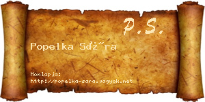 Popelka Sára névjegykártya